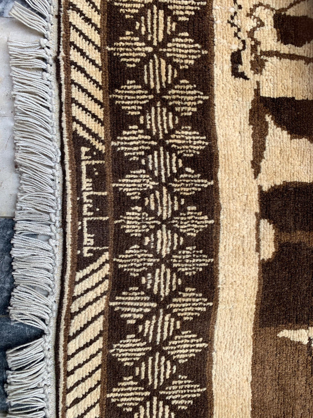 Bamyan Buddha Statue Design 4.3x2.7 ft Handmade Afghan Rug - Unique Vintage Wool Carpet, Wall Hanging Rug, Collectible item