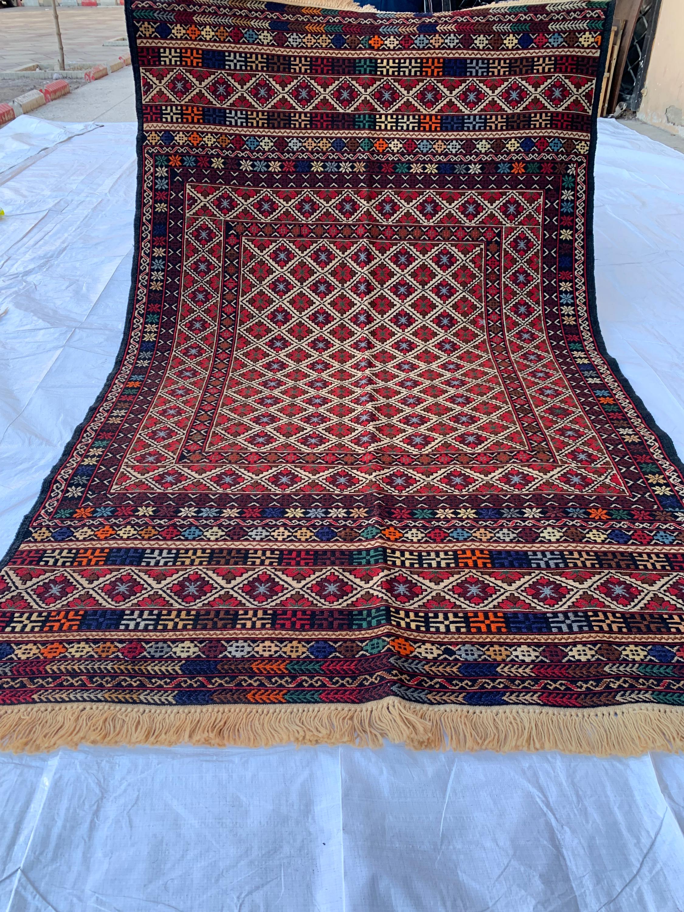 6x4 Vintage Maliki Kilim, Handmade Afghan Wool Rug, Tribal Bohemian Flatweave Carpet, Ethnic Oriental Decor, Collectible Antique 6.2x3.8 ft