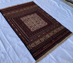 8x6 Vintage Maliki Kilim–Handmade Afghan Wool Rug, Tribal Multicolor Bohemian Flatweave Carpet, Ethnic Oriental Decor, Rare Item 7.8x6.3 ft