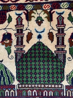 3x4 Hand-Knotted Prayer Mat – Islamic Rug for Salah, Wool Muslim Prayer Rug, Ramadan Gift, 4.1x2.8 ft, Wall Hanging Rug