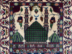 3x4 Hand-Knotted Prayer Mat – Islamic Rug for Salah, Wool Muslim Prayer Rug, Ramadan Gift, 4.1x2.8 ft, Wall Hanging Rug