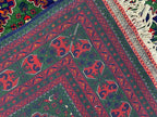 10x12 Hand-Knotted Deep Green, Red and Blue, Soft and Durable Afghan Wool Carpet, Tribal Oriental Area Rug, Rug For Living Room, 11.5x9.6