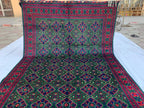 10x12 Hand-Knotted Deep Green, Red and Blue, Soft and Durable Afghan Wool Carpet, Tribal Oriental Area Rug, Rug For Living Room, 11.5x9.6 ft