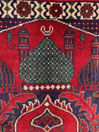 4x2 Handmade Prayer Mat | Islamic Rug | Muslim Prayer Rug | Soft & Luxurious Sajjadah | Turkish Style Janamaz | Islamic Gift 4.1x2.4 ft