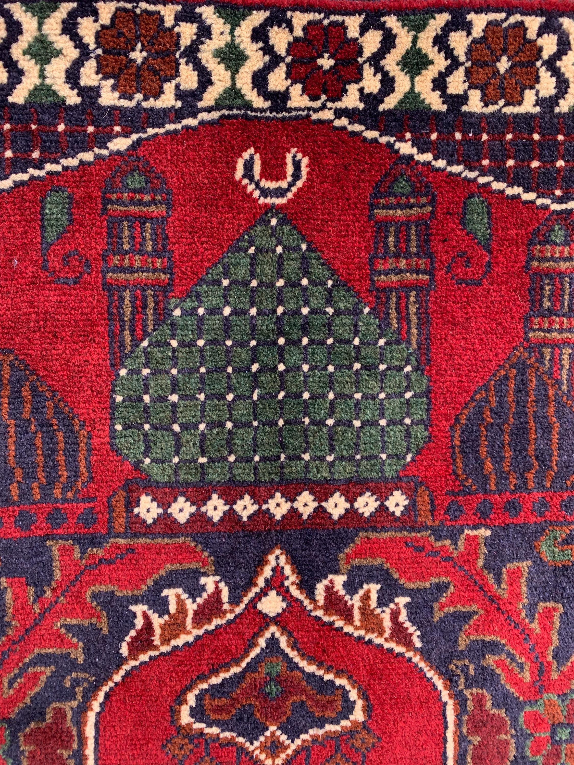 4x2 Handmade Prayer Mat | Islamic Rug | Muslim Prayer Rug | Soft & Luxurious Sajjadah | Turkish Style Janamaz | Islamic Gift 4.1x2.4 ft