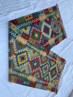 10x3 Handwoven Afghan Chobi Kilim Runner - Multicolor Wool Rug with Geometric Tribal Design, Perfect for Hallway, Entryway Decor 9.7x2.7 ft