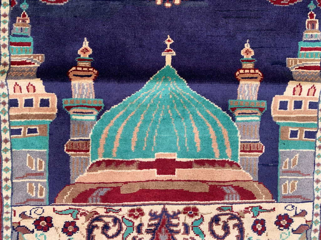 Handmade Prayer Mat – 4.2x2.8 ft | Islamic Rug | Muslim Prayer Rug | Soft & Luxurious Sajjadah | Turkish Style Janamaz | Islamic Gift