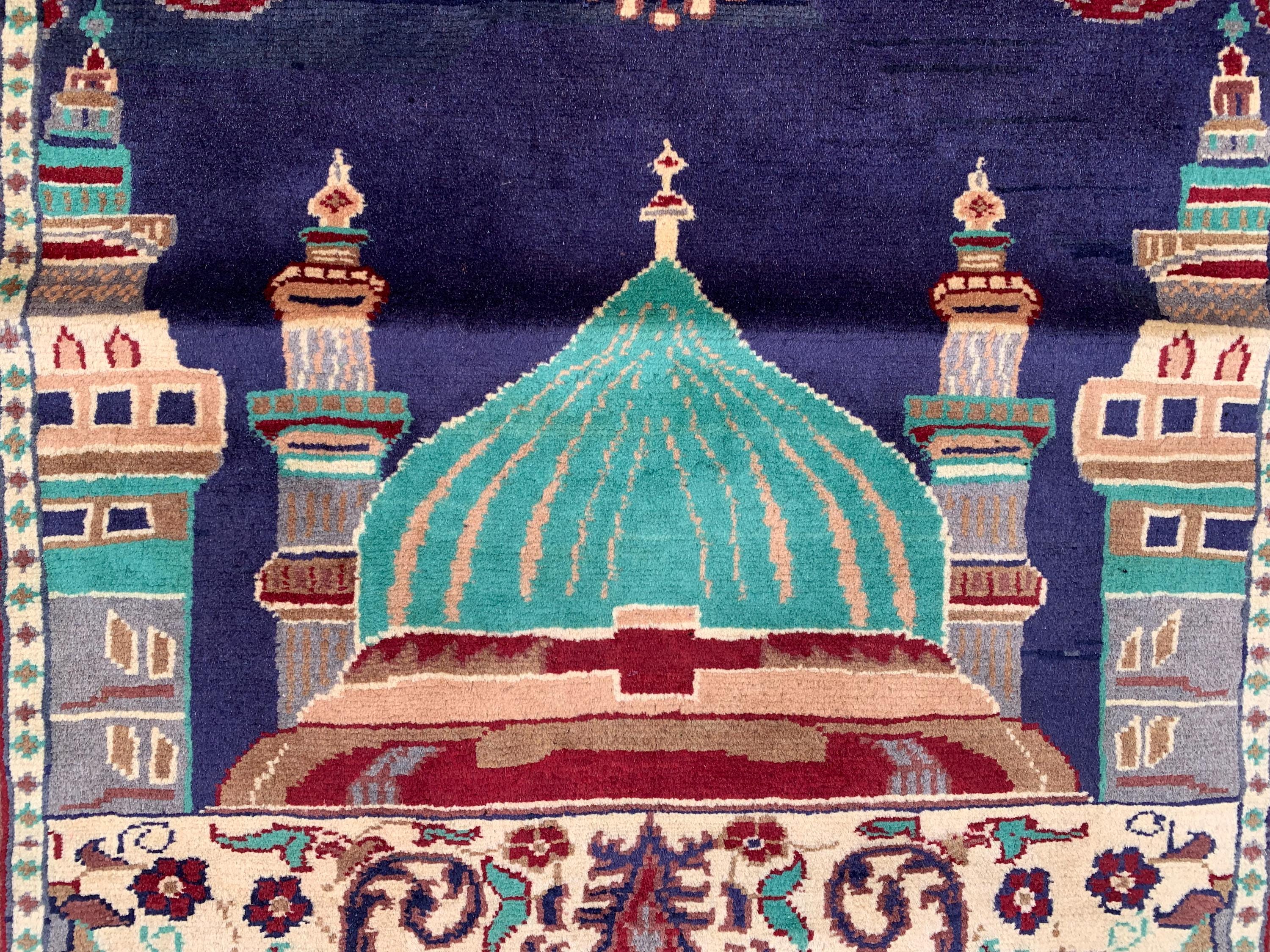 Handmade Prayer Mat – 4.2x2.8 ft | Islamic Rug | Muslim Prayer Rug | Soft & Luxurious Sajjadah | Turkish Style Janamaz | Islamic Gift