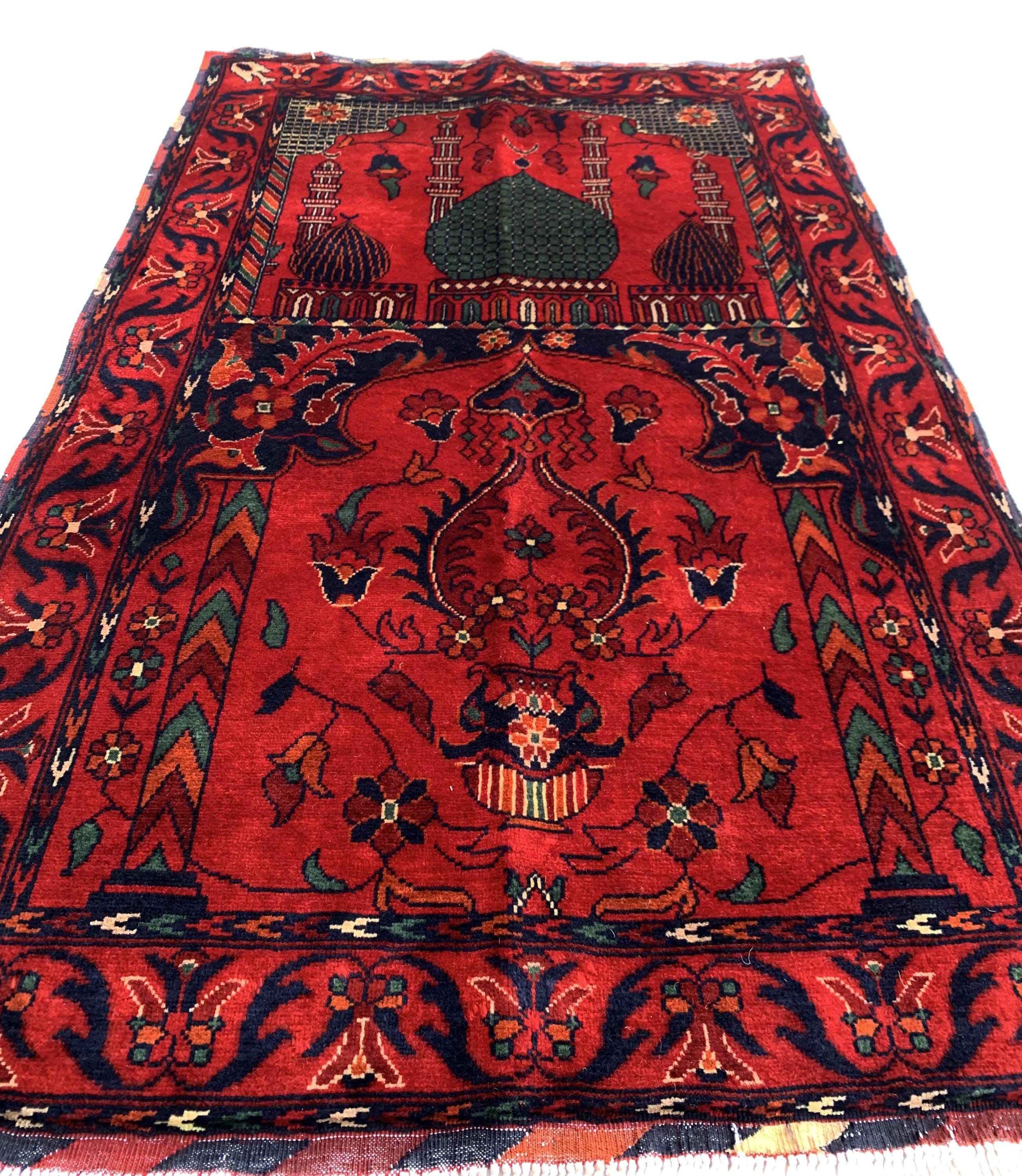 Handmade Beljik Prayer Mat 4.3 x 2.8 ft | Islamic Rug | Muslim Prayer Rug | Soft & Luxurious Sajjadah | Turkish Style Janamaz | Islamic Gift