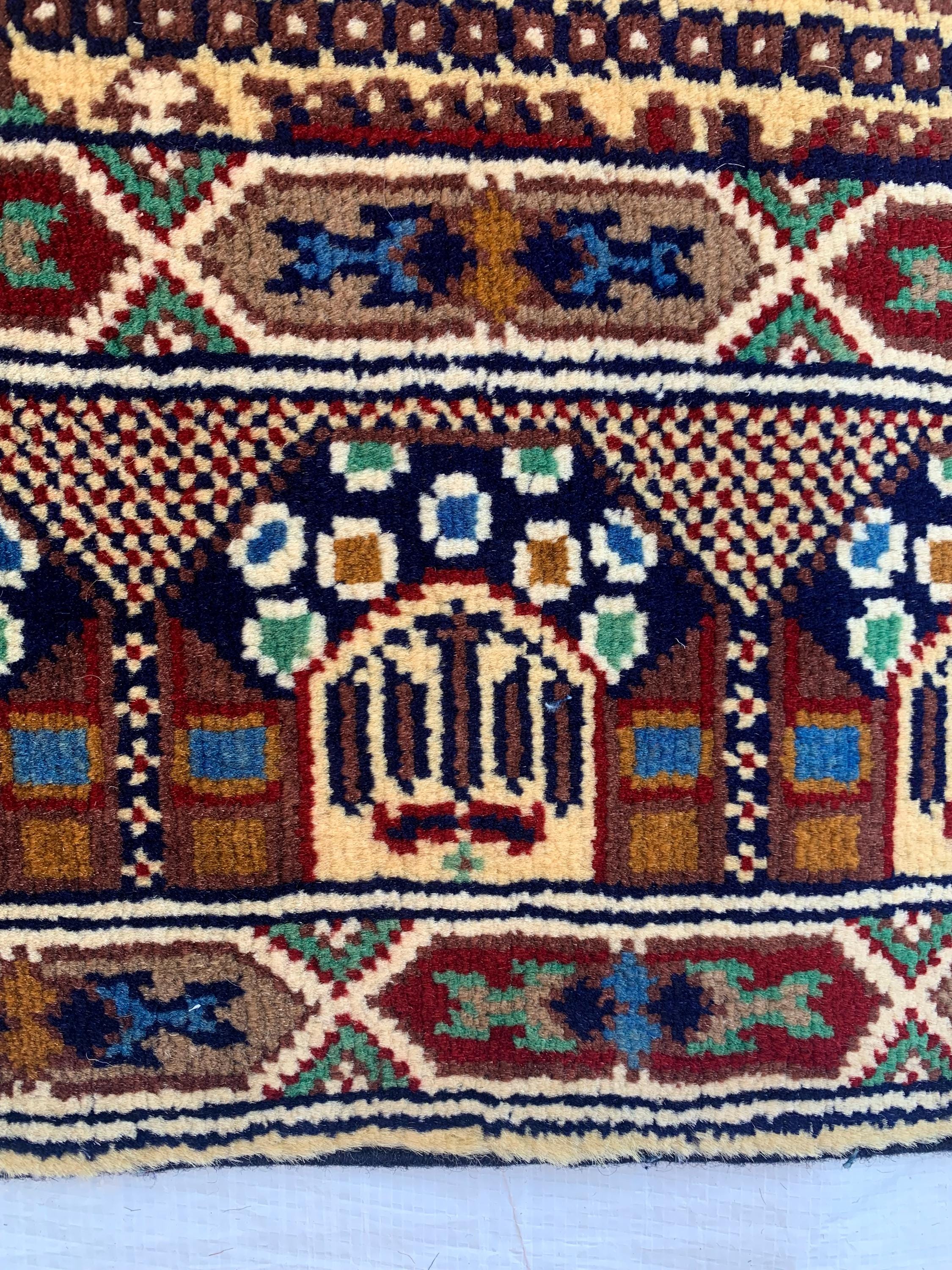 3x13 Handmade Afghan Gandum Naksha Runner Tribal Wool Rug, Traditional Geometric Hallway Carpet, Nomadic Bohemian Long Rug 13x2.8 ft