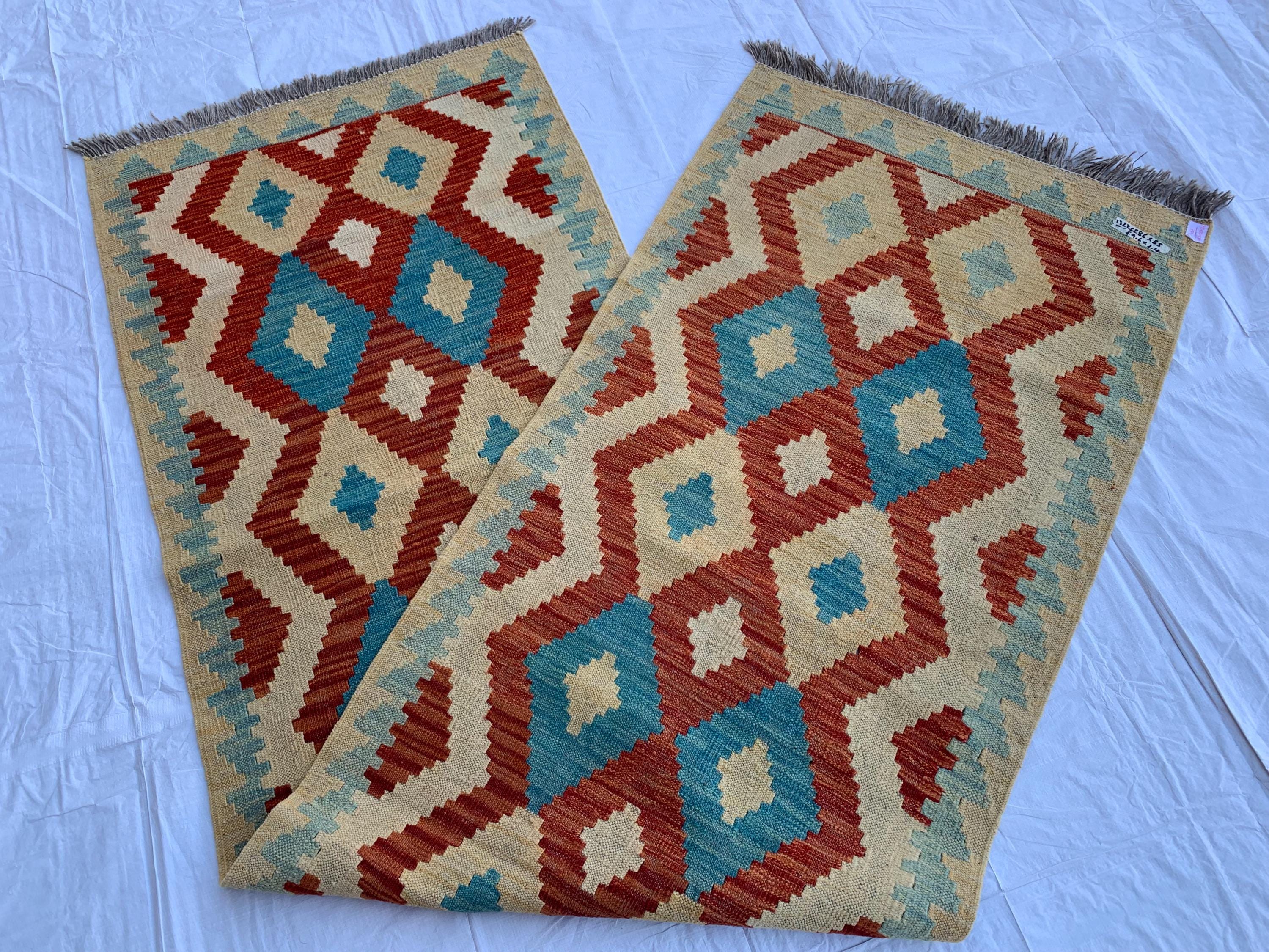 3x10 Handwoven Afghan Chobi Kilim Runner Multicolor Wool Rug with Geometric Tribal Design, Perfect for Hallway or Entryway Decor 9.6x2.10 ft
