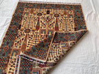 6.4x5 ft Handmade Afghan Tribal Rug, Wool Area Carpet, Blue & Beige Geometric Bokhara Design, Modern Chobi Rug, Rug for Living Room, Bedroom