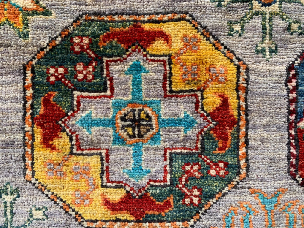 6x8 Hand-Knotted Chobi Rug – Beige & Multicolor Wool Carpet, Traditional Floral Design, Rug for living room, Bedroom Modern Rug 7.10x5.7 ft