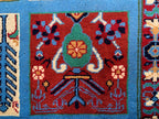 5x7 Navy Blue Hand-Knotted Ayni Rug – Afghan Tribal Multicolor Wool Carpet, Traditional Floral Design, Rug for Living Room, 6.6x4.9 ft
