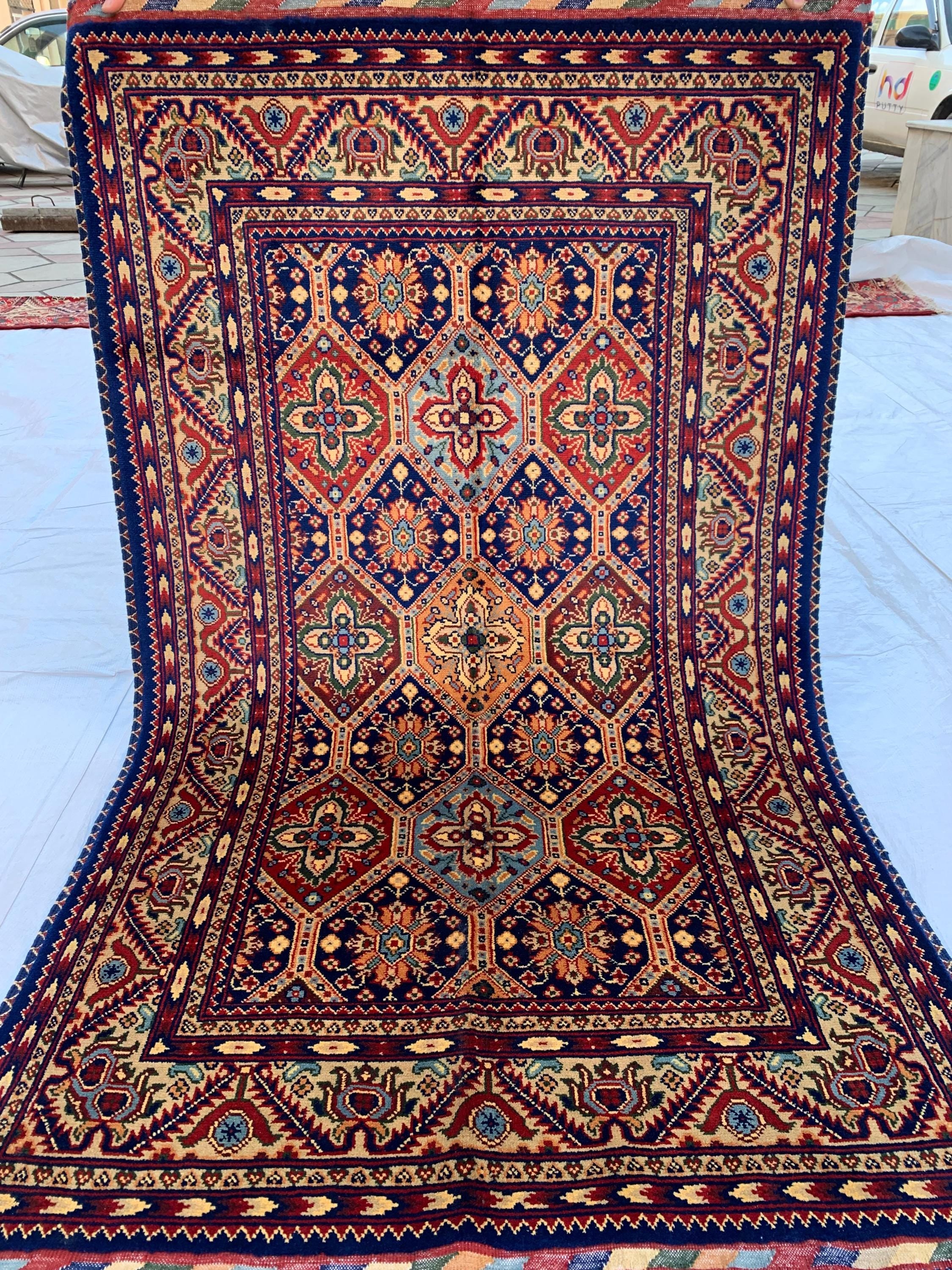 5x3 Handmade Kashi Rug - Multi-Colored Boho Area Rug, Vintage Style, Soft Wool Rug for Living Room, Bedroom, Home Décor 5.2x3.1 ft