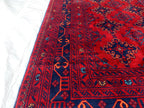 7x10 Sitara Naksha Rug – Handmade Afghan Wool Carpet with Traditional Geometric Patterns in Rich Red & Blue – Living Room Rug 6.6x9.8 ft