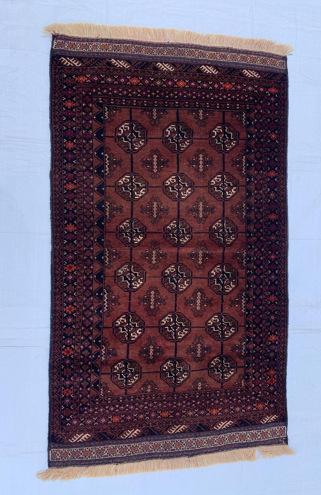 Vintage Mawrai Gul Rug 3.2x5.4 ft – Timeless Handwoven Tribal Design, Traditional Persian-Inspired Pattern, Authentic Wool Carpet for Boho