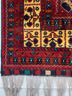 6x10 Large Yousafi Tribal Rug–Turkmen Handwoven Afghan Wool Carpet with Geometric Patterns & Rich Red, Gold Perfect for Living Room, Bedroom