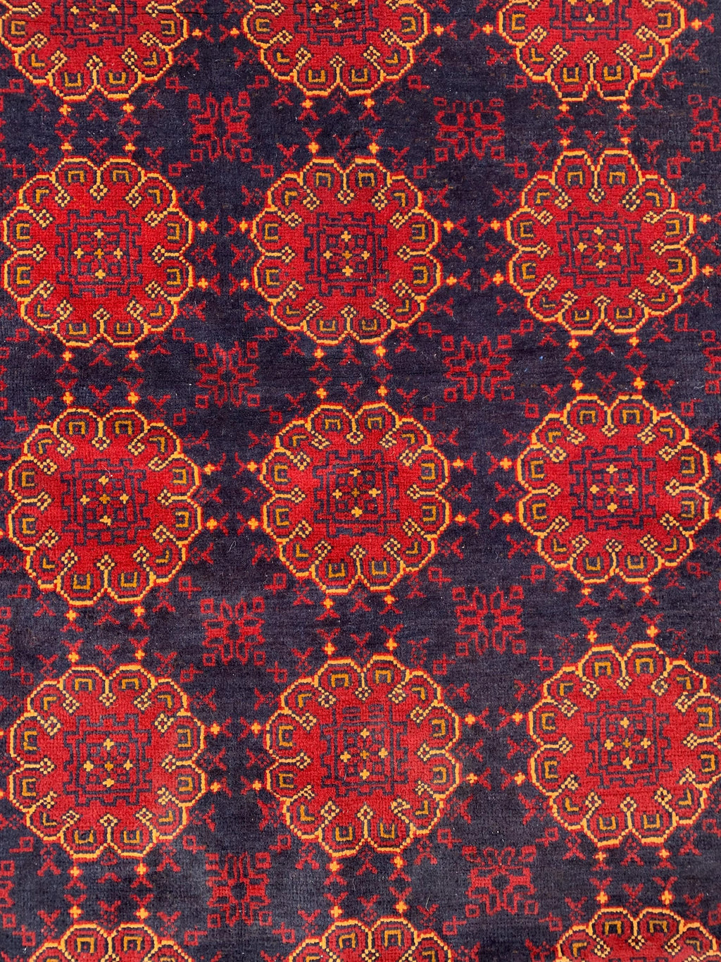 5x8 Patnus Gul Rug – Handmade Afghan Wool Carpet with Traditional Geometric Patterns in Red & Black – Living Room Rug, Bedroom Rug 165x238