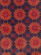 5x8 Patnus Gul Rug – Handmade Afghan Wool Carpet with Traditional Geometric Patterns in Red & Black – Living Room Rug, Bedroom Rug 165x238