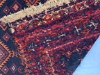 5x7 Vintage Surma Kilim – Handmade Afghan Flatweave Rug with Bold Geometric Patterns in Brown & Black – Living Room Rug, Rustic 4.7x6.7 ft