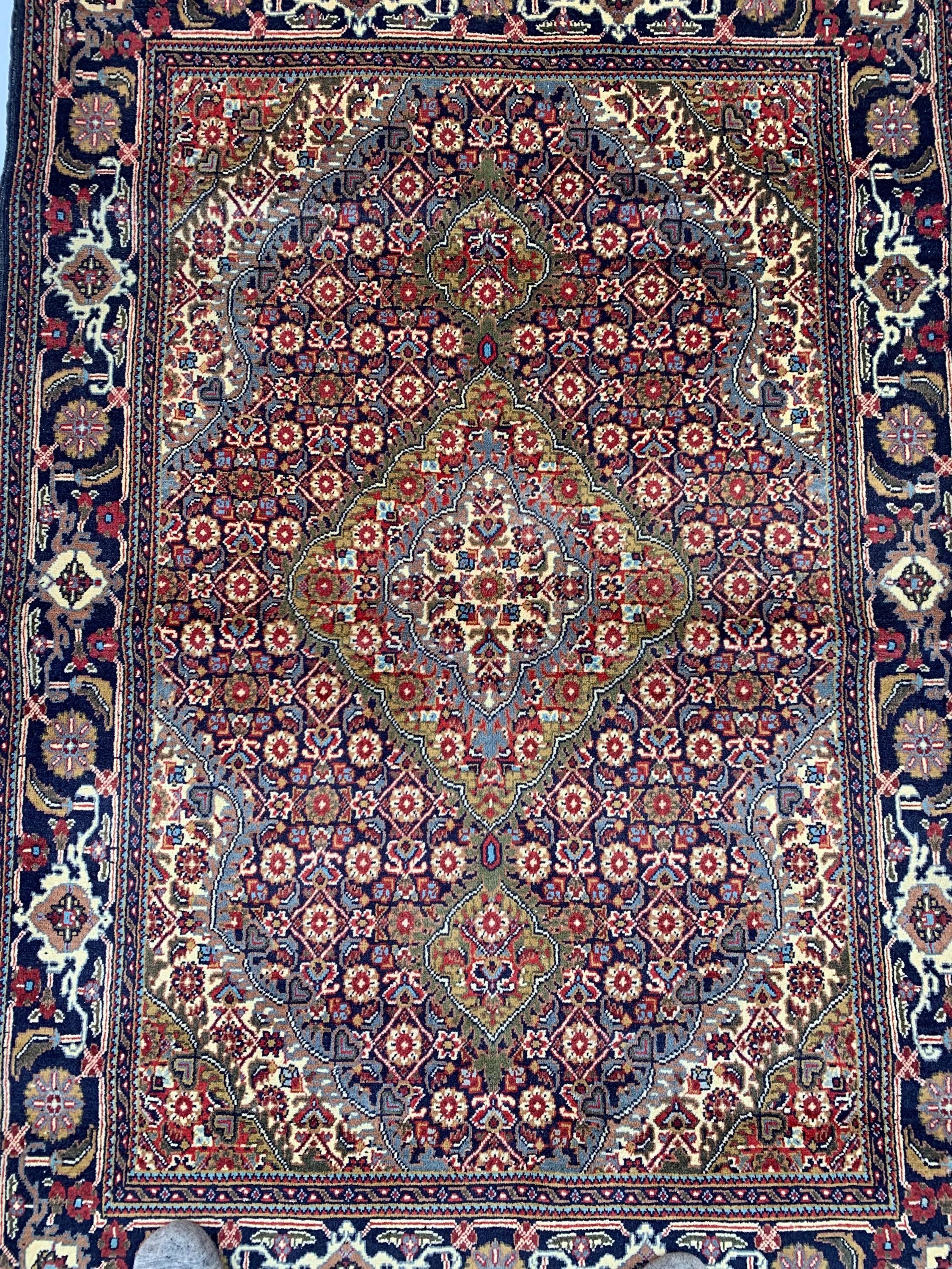 3x5 Tabriz Rug Hand-Knotted Wool Persian Afghan Carpet, Vibrant Multicolor Rug, Rug For Living Room, Bedroom Rug, Small Size Rug 4.11x3.4 ft