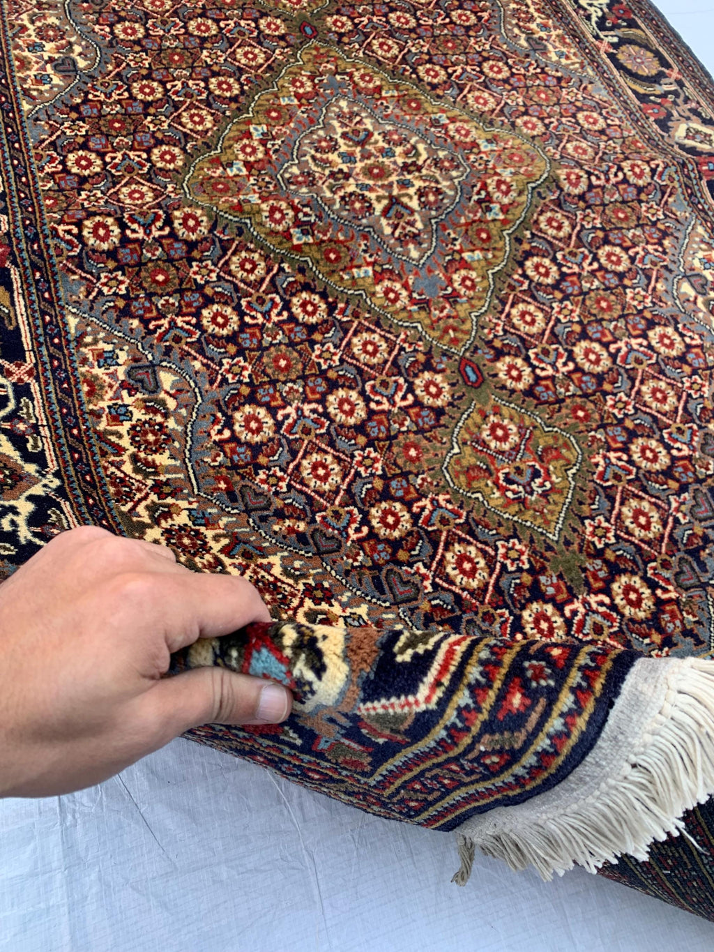 3x5 Tabriz Rug Hand-Knotted Wool Persian Afghan Carpet, Vibrant Multicolor Rug, Rug For Living Room, Bedroom Rug, Small Size Rug 4.11x3.4 ft
