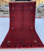 3x6 Mawrai Gul Rug, Red & Green Persian Area Rug, Traditional, Boho, Living Room, Bedroom, Afghan Carpet, Custom Home Decor 6.3x3.4 ft