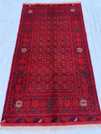 3x6 Mawrai Gul Rug, Red & Green Persian Area Rug, Traditional, Boho, Living Room, Bedroom, Afghan Carpet, Custom Home Decor 6.3x3.4 ft