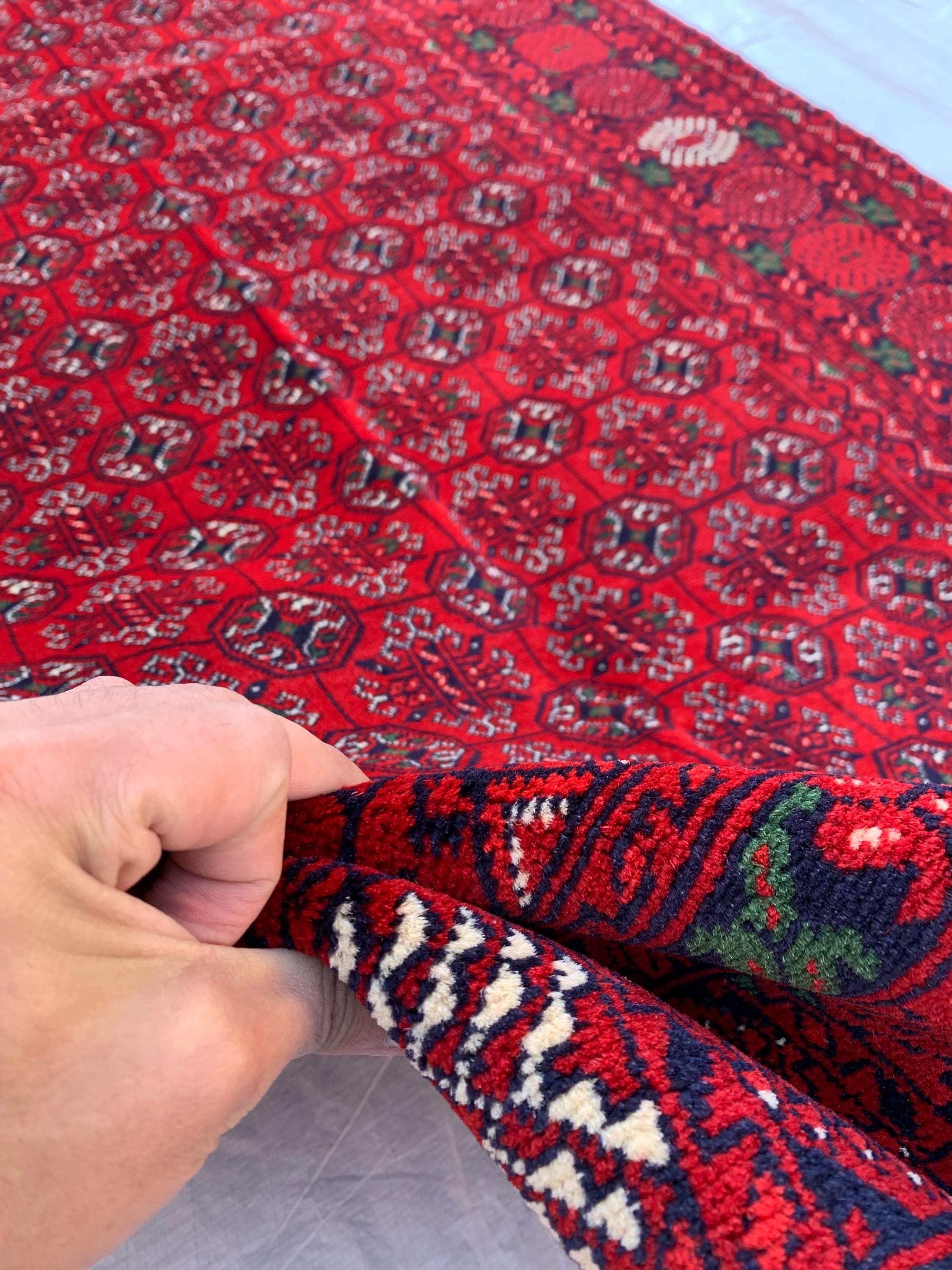 3x6 Mawrai Gul Rug, Red & Green Persian Area Rug, Traditional, Boho, Living Room, Bedroom, Afghan Carpet, Custom Home Decor 6.3x3.4 ft