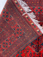 6x10 Handmade Khal Mohammadi Rug– Persian Tribal Carpet, Afghan Wool Rug, Traditional Red and Black Design, Boho Chic Floor Decor 9.8x6.5 ft