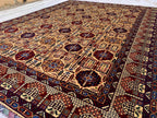 8x11 Authentic Gandum Naksha Afghan Rug, Handwoven, Traditional, Persian, Wool Carpet, Boho Home Decor, Large Area Rug 11.4x8.2 ft