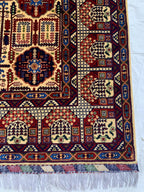 8x11 Authentic Gandum Naksha Afghan Rug, Handwoven, Traditional, Persian, Wool Carpet, Boho Home Decor, Large Area Rug 11.4x8.2 ft