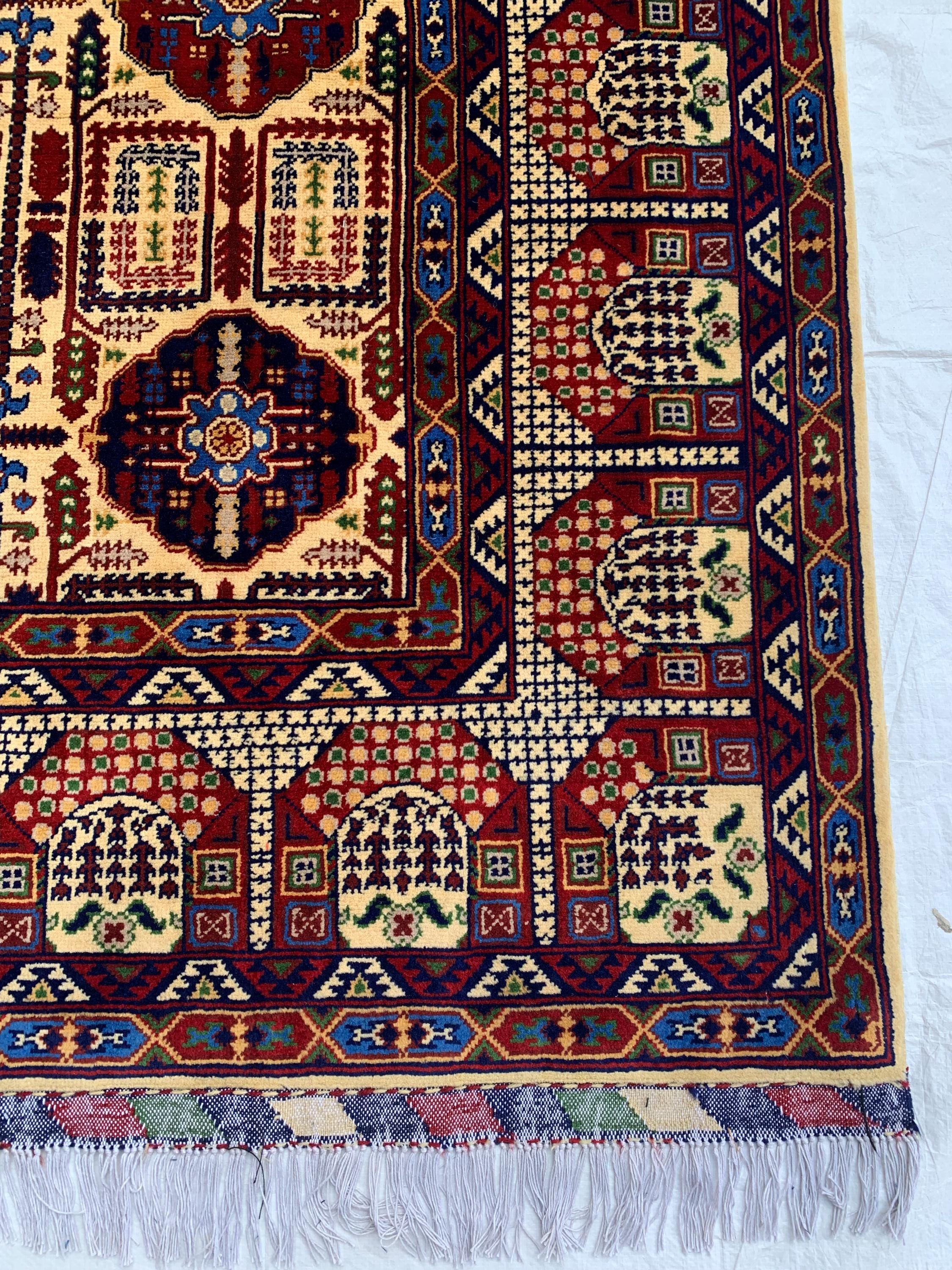 8x11 Authentic Gandum Naksha Afghan Rug, Handwoven, Traditional, Persian, Wool Carpet, Boho Home Decor, Large Area Rug 11.4x8.2 ft