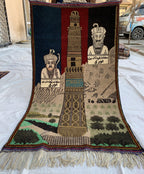 3x5 Afghan War Vintage Rug, Vintage Home Decor, Afghan Wool Geometric Rug, Wall Hanging Decorative Rug, Collectible piece 4.9 x 2.6 ft