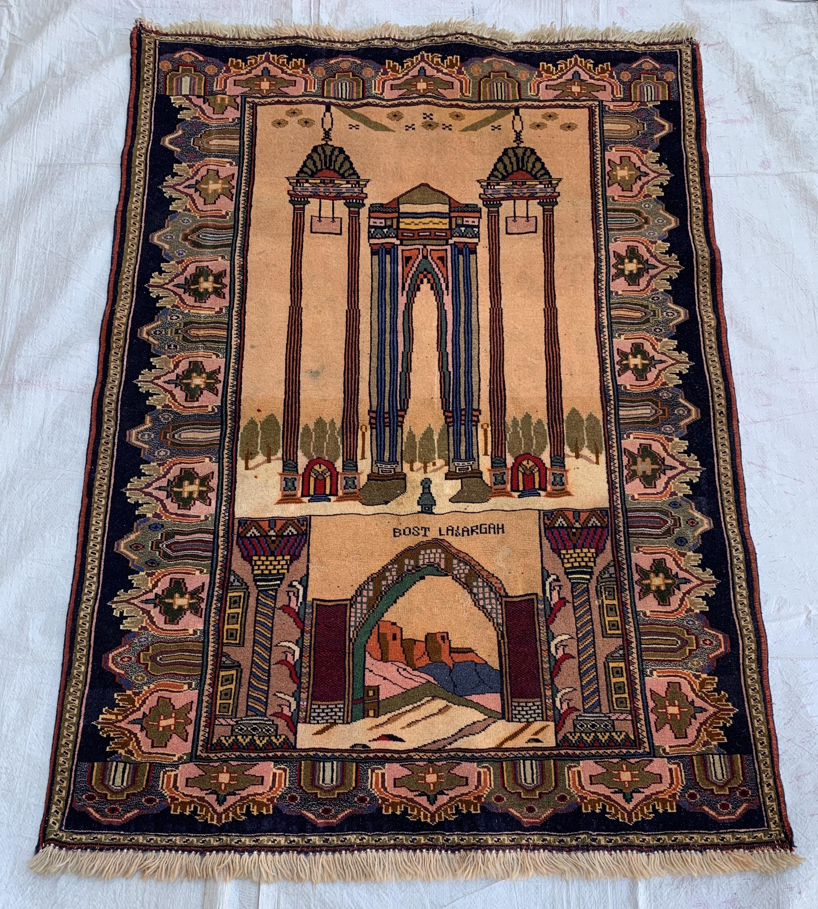 3x4 Handmade Vintage Afghan Rug-Laraghah Wool Carpet, Oriental Tribal Decor, Collectible Rug, Wall Hanging Rug Decorative Rug 4.3x3.2 ft