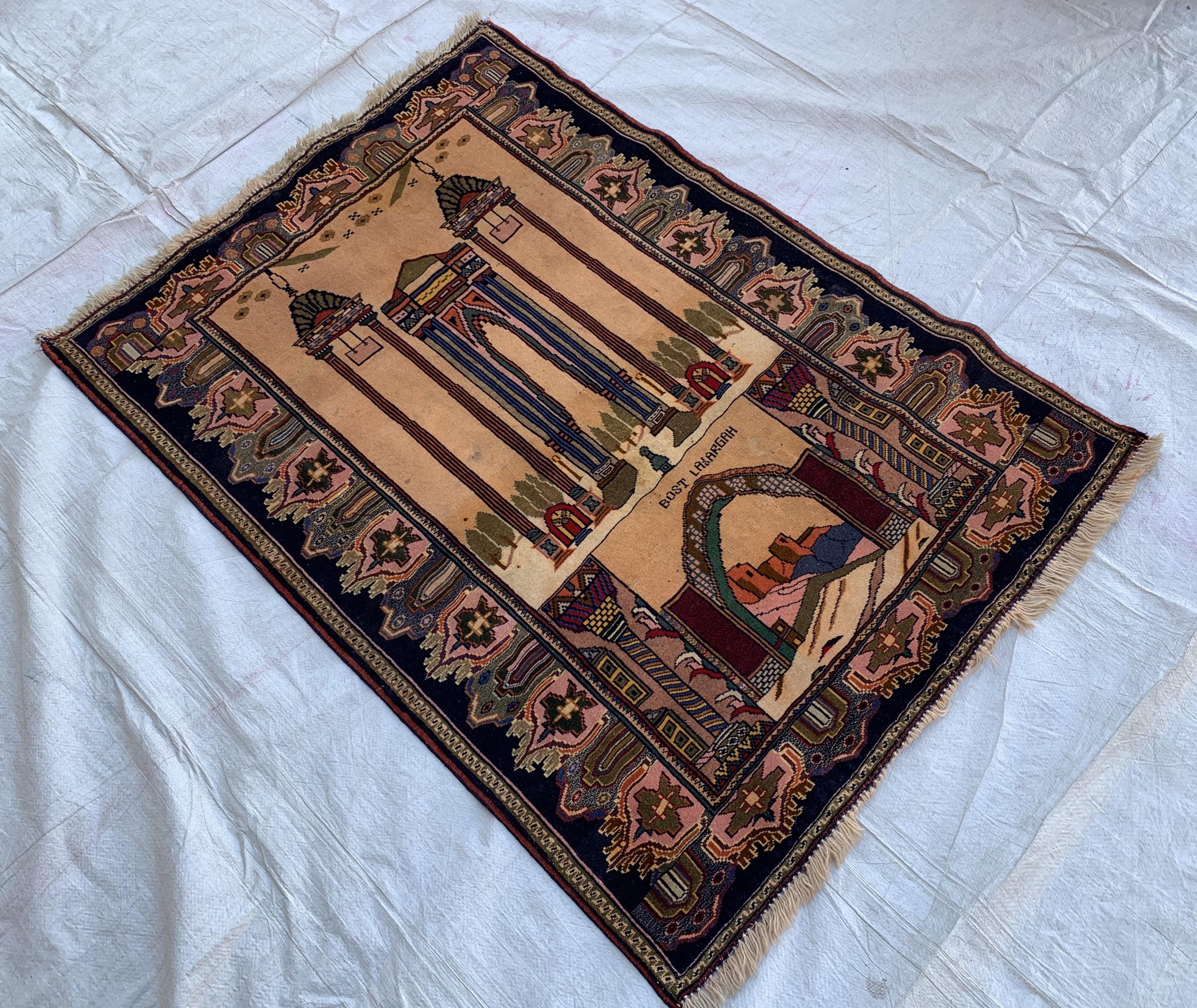 3x4 Handmade Vintage Afghan Rug-Laraghah Wool Carpet, Oriental Tribal Decor, Collectible Rug, Wall Hanging Rug Decorative Rug 4.3x3.2 ft