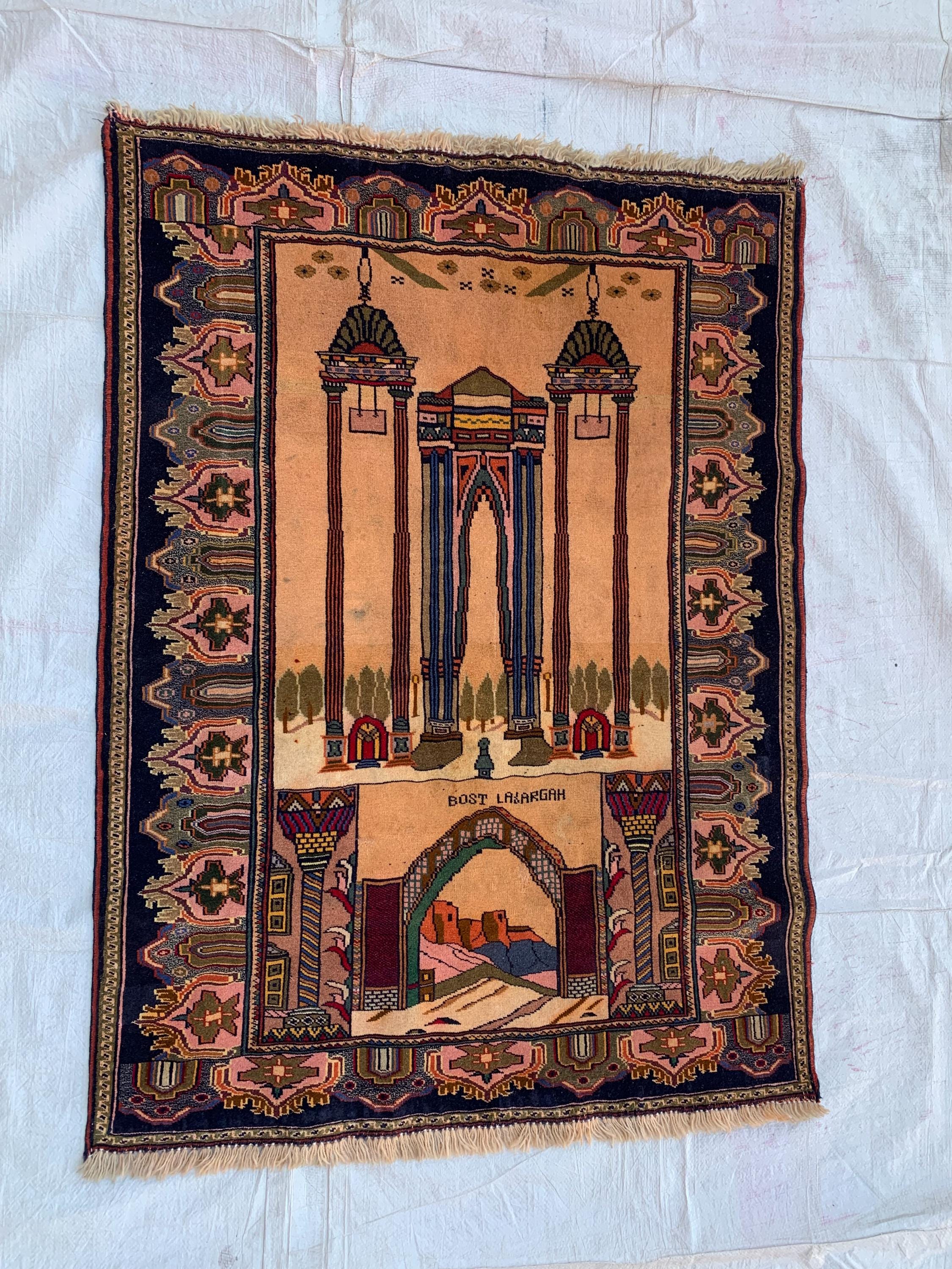 3x4 Handmade Vintage Afghan Rug-Laraghah Wool Carpet, Oriental Tribal Decor, Collectible Rug, Wall Hanging Rug Decorative Rug 4.3x3.2 ft