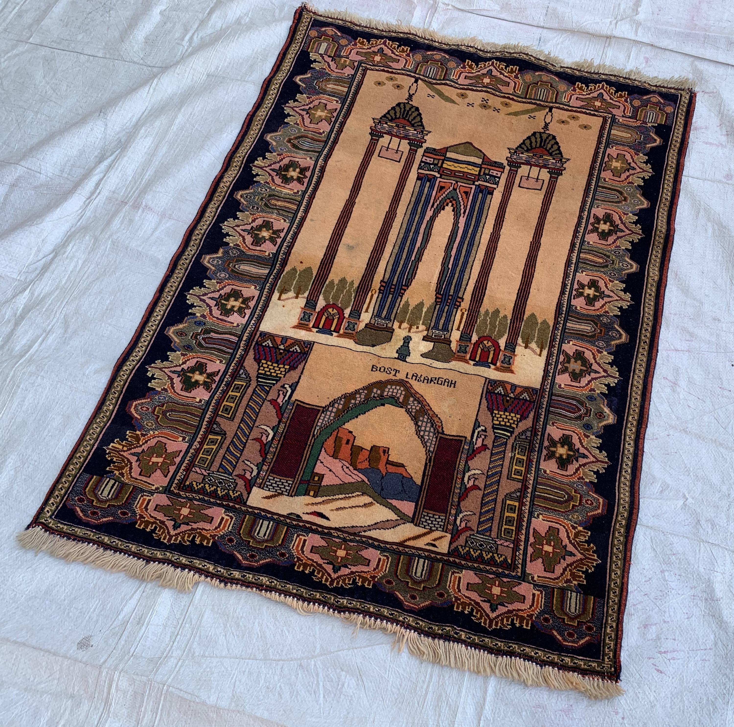 3x4 Handmade Vintage Afghan Rug-Laraghah Wool Carpet, Oriental Tribal Decor, Collectible Rug, Wall Hanging Rug Decorative Rug 4.3x3.2 ft