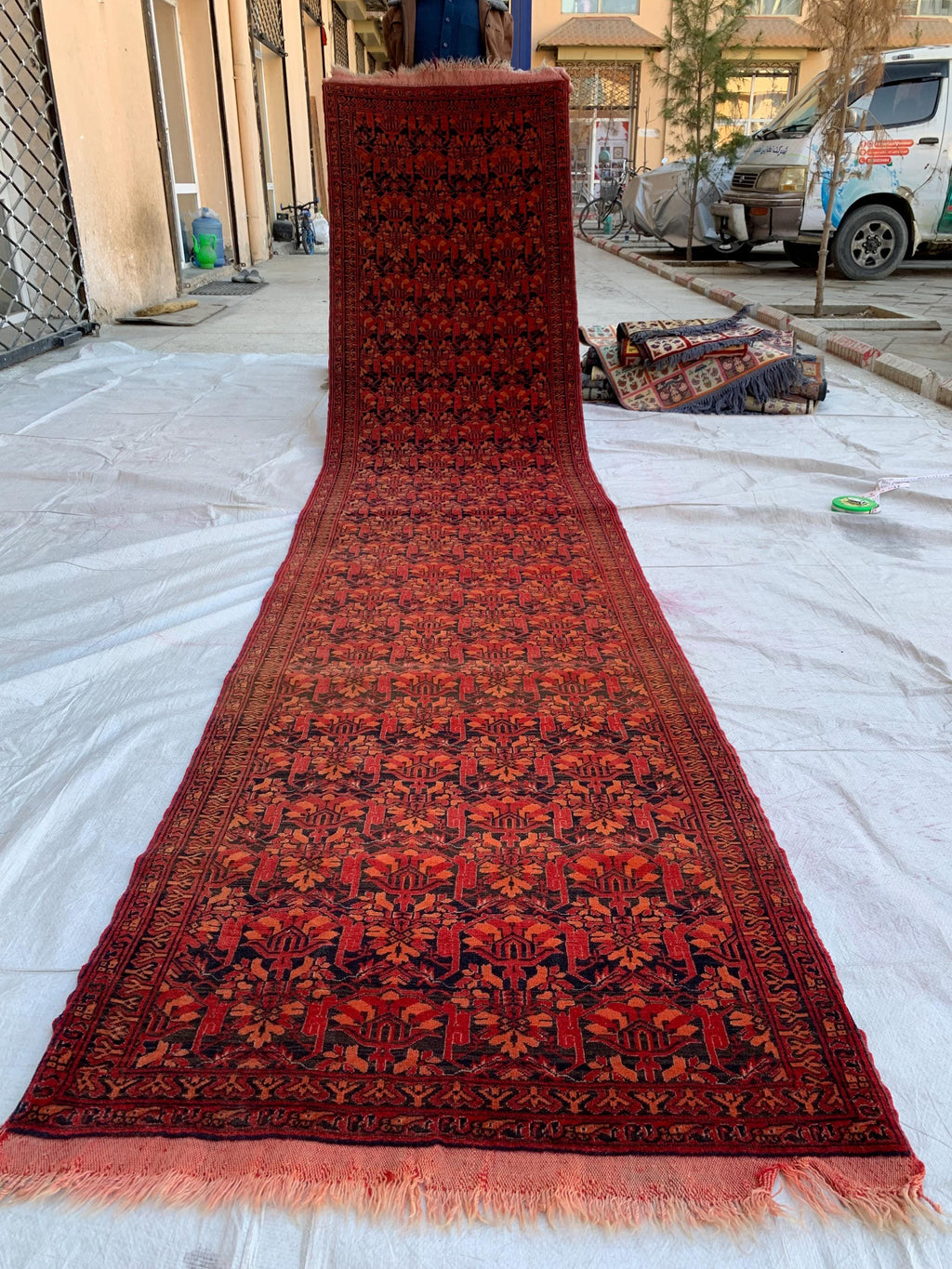 Vintage Khal Mohammadi Runner Rug–3x11ft Tribal Afghan Wool Hallway Carpet–Red Boho Long Rug–Handwoven Oriental Runner, collector tribal rug