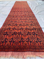 Vintage Khal Mohammadi Runner Rug–3x11ft Tribal Afghan Wool Hallway Carpet–Red Boho Long Rug–Handwoven Oriental Runner, collector tribal rug