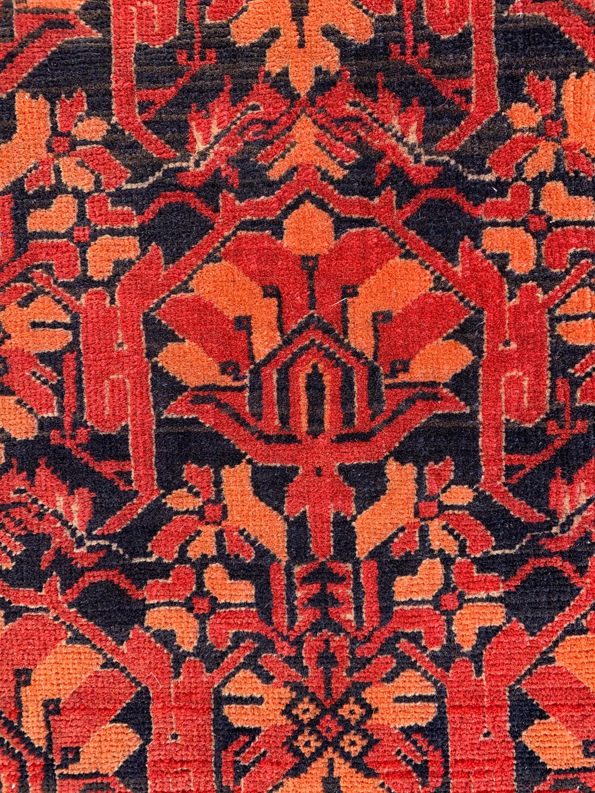 Vintage Khal Mohammadi Runner Rug–3x11ft Tribal Afghan Wool Hallway Carpet–Red Boho Long Rug–Handwoven Oriental Runner, collector tribal rug