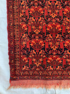 Vintage Khal Mohammadi Runner Rug–3x11ft Tribal Afghan Wool Hallway Carpet–Red Boho Long Rug–Handwoven Oriental Runner, collector tribal rug