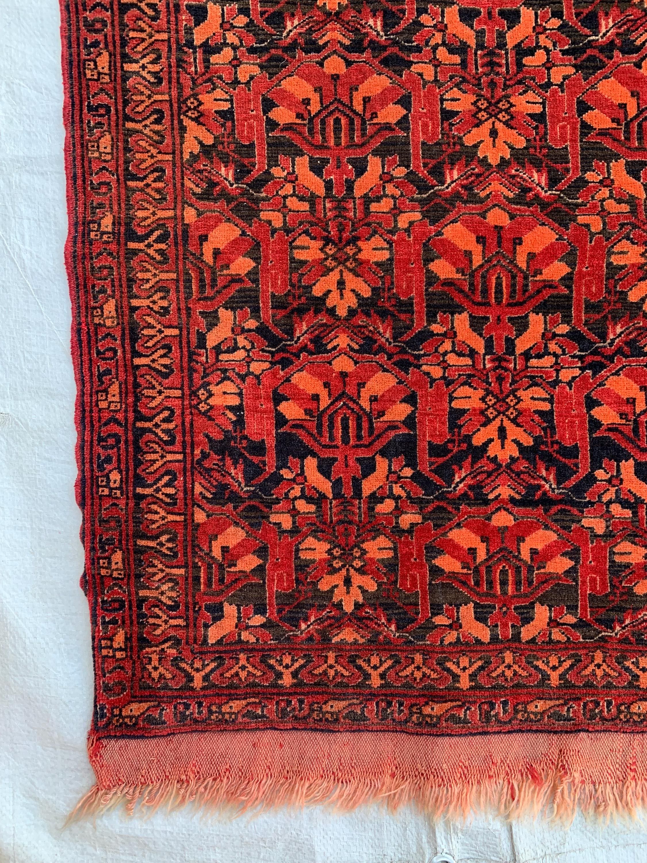 Vintage Khal Mohammadi Runner Rug–3x11ft Tribal Afghan Wool Hallway Carpet–Red Boho Long Rug–Handwoven Oriental Runner, collector tribal rug