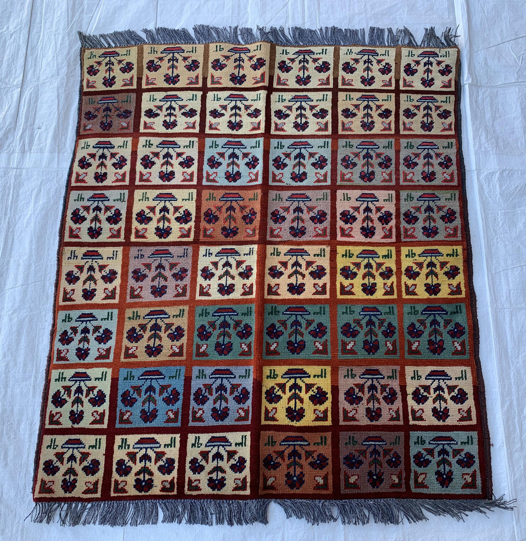 3x5 Handmade Afghan Wool Rug–Geometric Tribal Carpet, Boho Home Decor, Colorful Oriental Area Rug, Bedroom Rug, Office Rug 5.2x3.1 ft