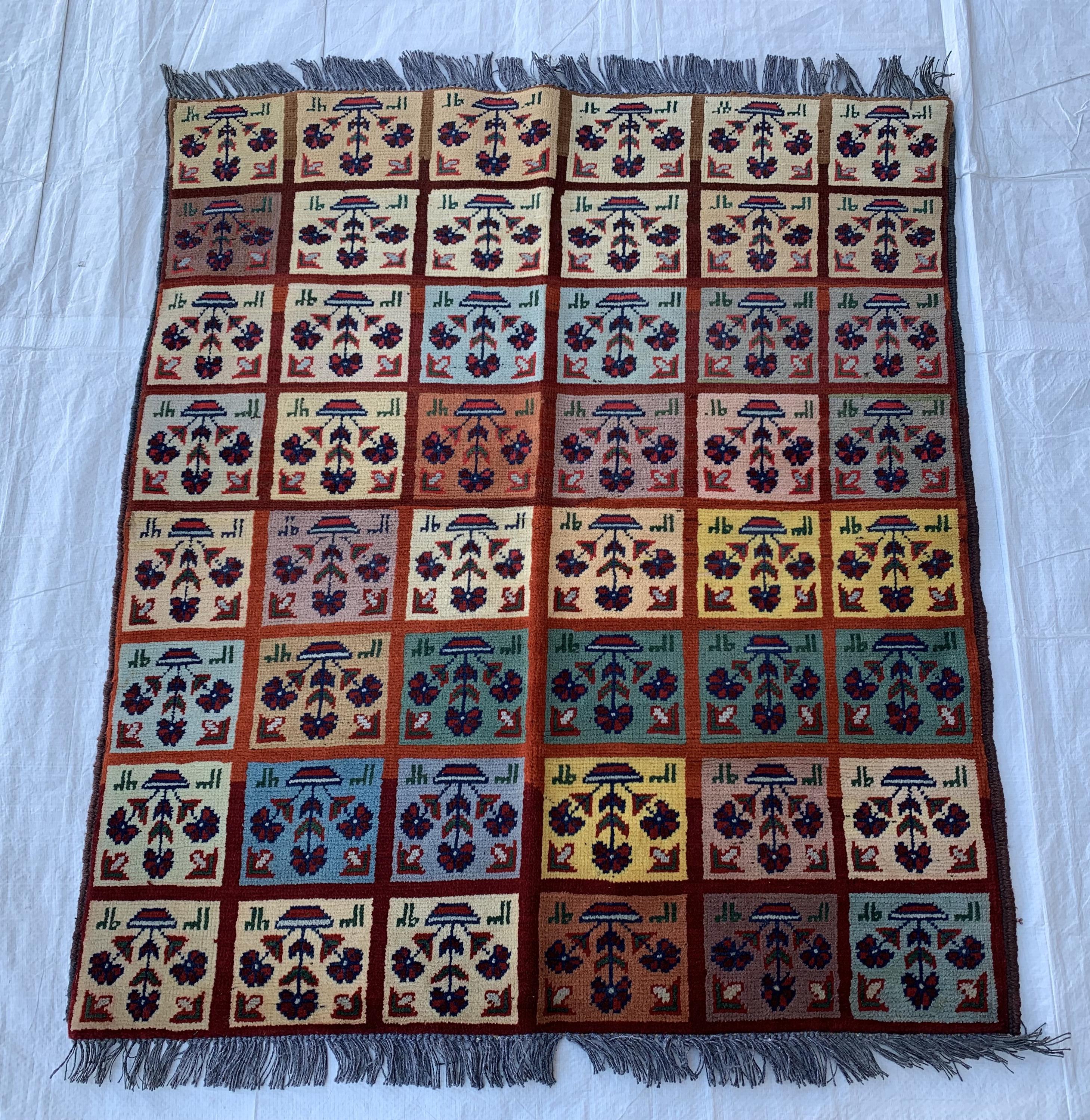 3x5 Handmade Afghan Wool Rug–Geometric Tribal Carpet, Boho Home Decor, Colorful Oriental Area Rug, Bedroom Rug, Office Rug 5.2x3.1 ft