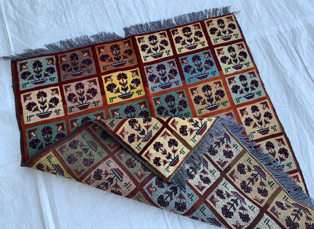 3x5 Handmade Afghan Wool Rug–Geometric Tribal Carpet, Boho Home Decor, Colorful Oriental Area Rug, Bedroom Rug, Office Rug 5.2x3.1 ft