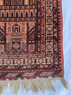 40-Year-Old Vintage Prayer Mat – 4.3x2.5 ft – Handmade Wool Rug, Islamic Prayer Carpet, Antique Afghan Sajjadah, Collectible Tribal Decor