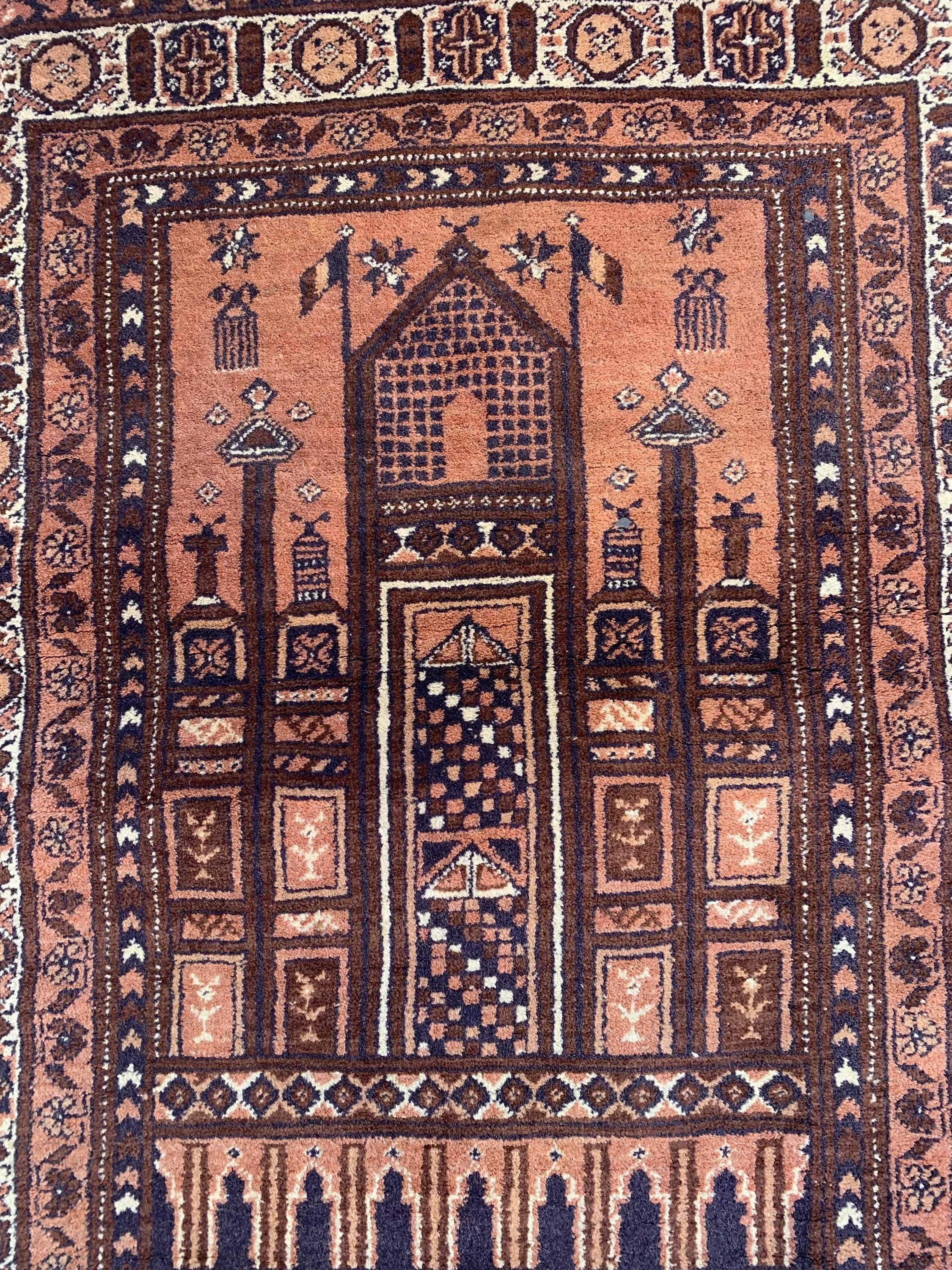 40-Year-Old Vintage Prayer Mat – 4.3x2.5 ft – Handmade Wool Rug, Islamic Prayer Carpet, Antique Afghan Sajjadah, Collectible Tribal Decor