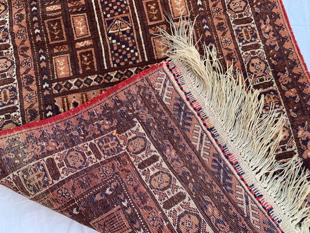40-Year-Old Vintage Prayer Mat – 4.3x2.5 ft – Handmade Wool Rug, Islamic Prayer Carpet, Antique Afghan Sajjadah, Collectible Tribal Decor